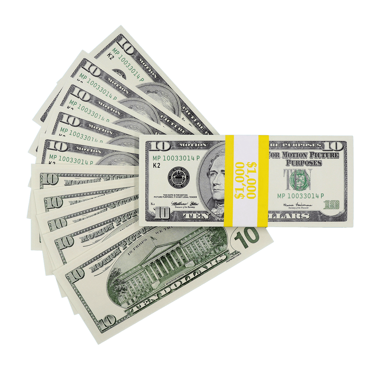 $1,000 Full Print 2000 Series Prop Money Stack