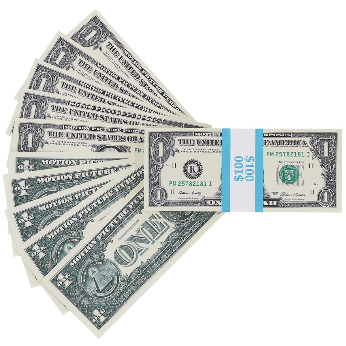 $100 Full Print New Series Prop Money Stack