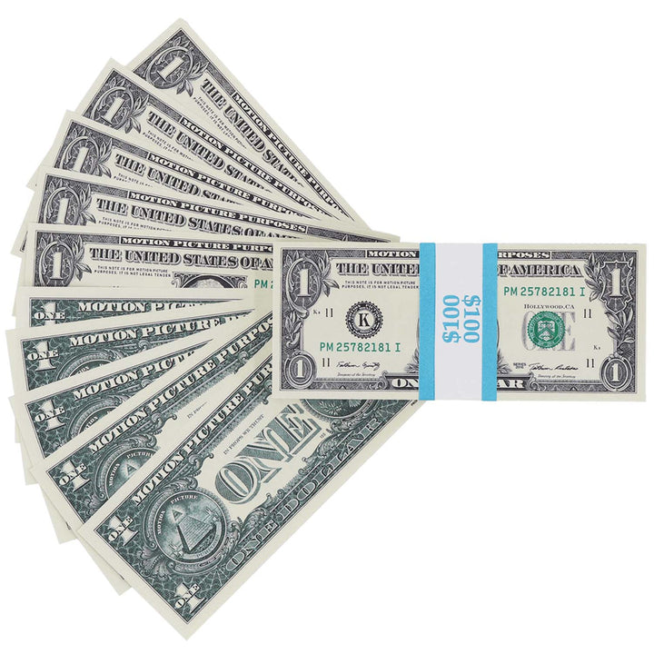 $100 Full Print New Series Prop Money Stack