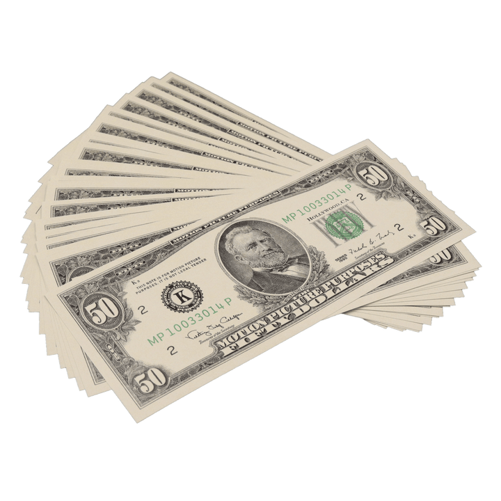 $50 Bills 1990 Series Full Print Prop Money