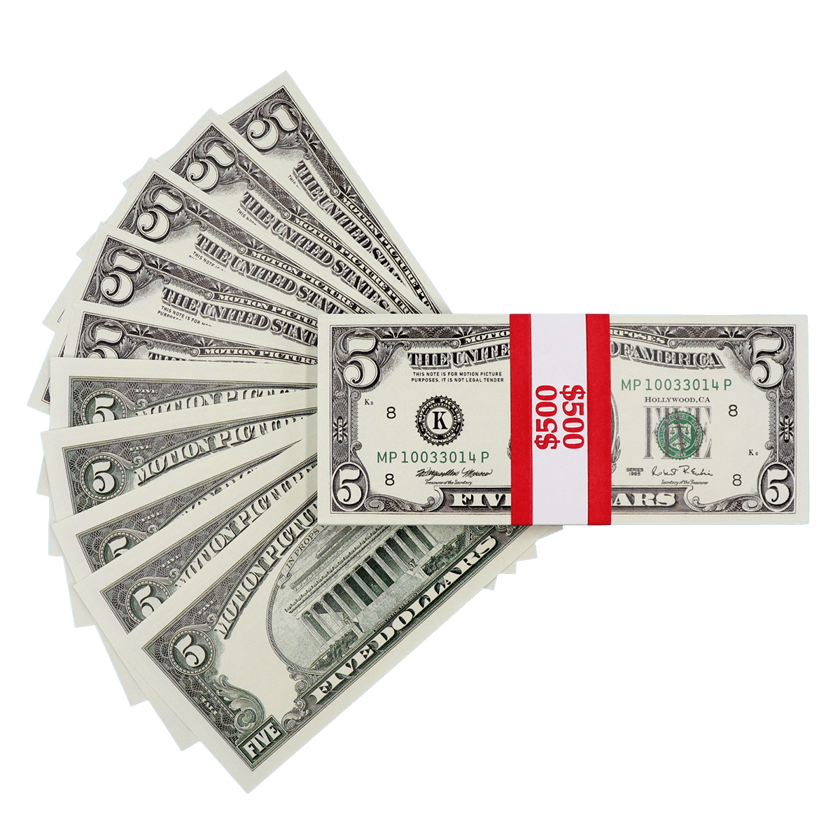 $500 Full Print 1990 Series Prop Money Stack